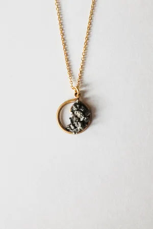 0001_YIN YANG PYRITE NECKLACE GOLD PLATED 925