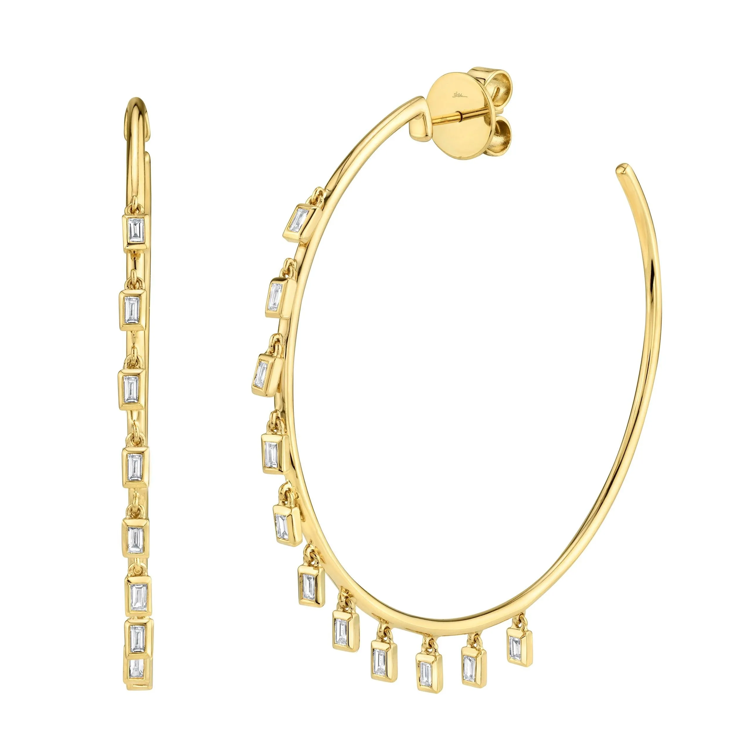 0.47ctw Diamond Shaker Hoop Earring