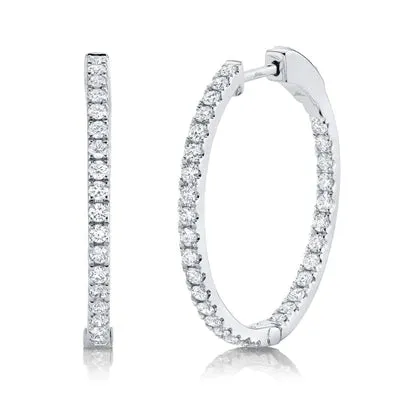 0.97ctw Diamond Hoop Earring