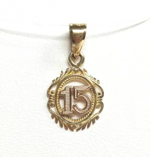 10K "15" Pendant