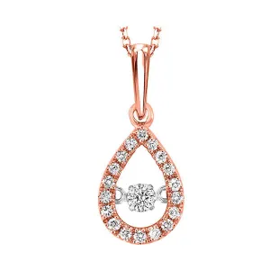 10KT Pink Gold & Diamond Classic Book Rhythm Of Love Neckwear Pendant  - 1/5 ctw