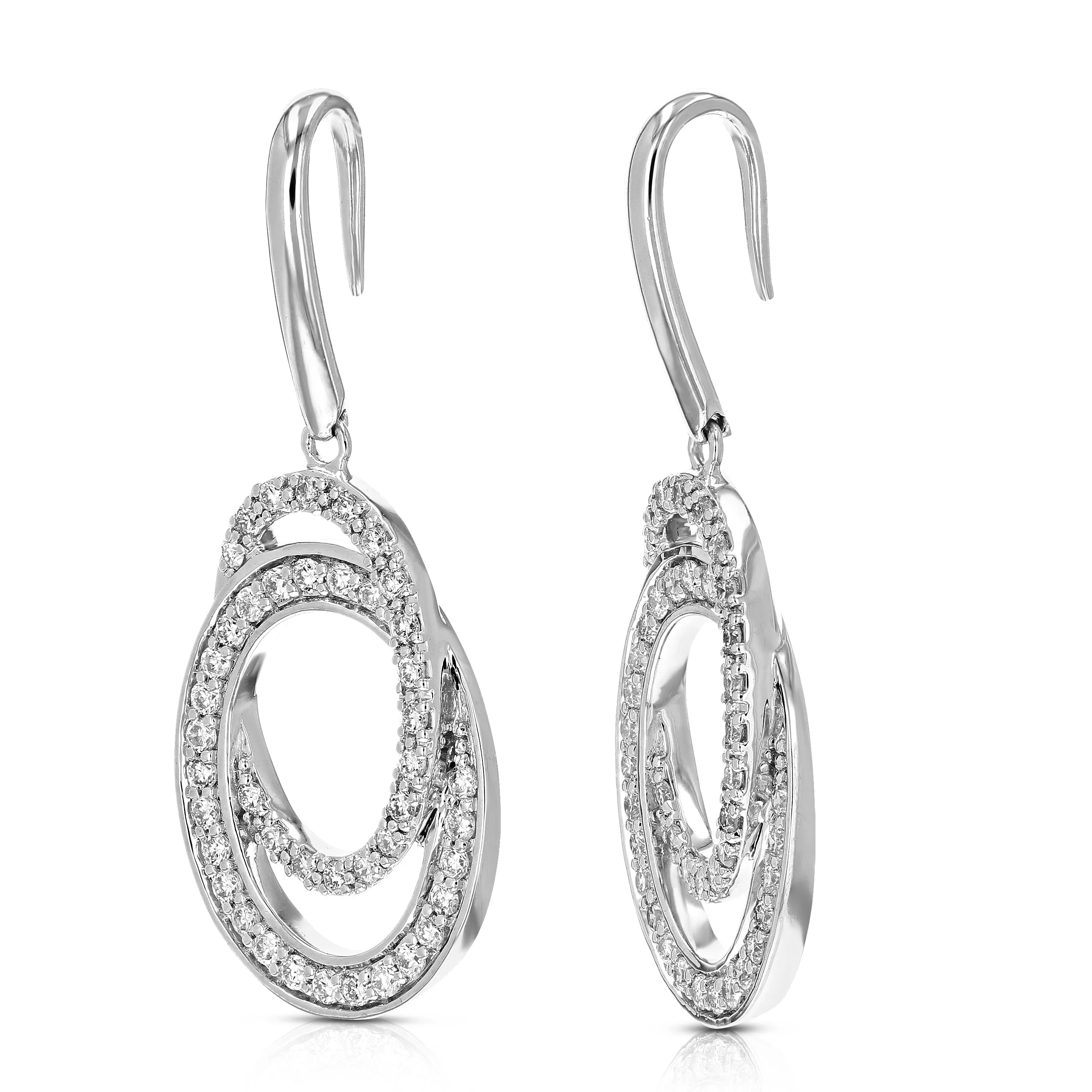 1/2 cttw Lab Grown Diamond Circle Dangle Earring Sterling Silver