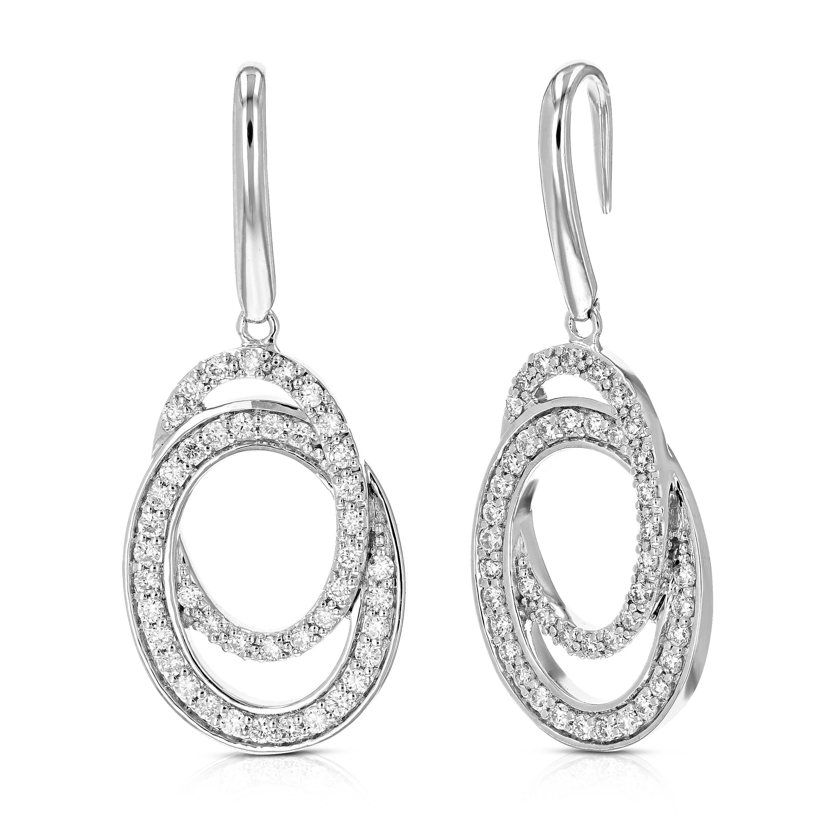 1/2 cttw Lab Grown Diamond Circle Dangle Earring Sterling Silver