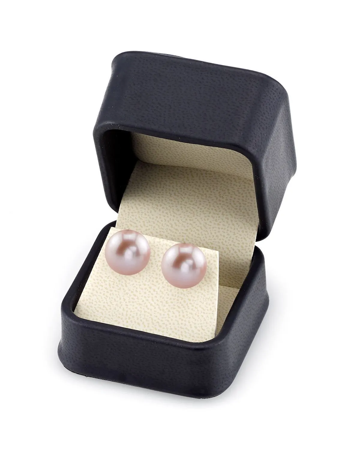 13mm Pink Freshwater Round Pearl Stud Earrings