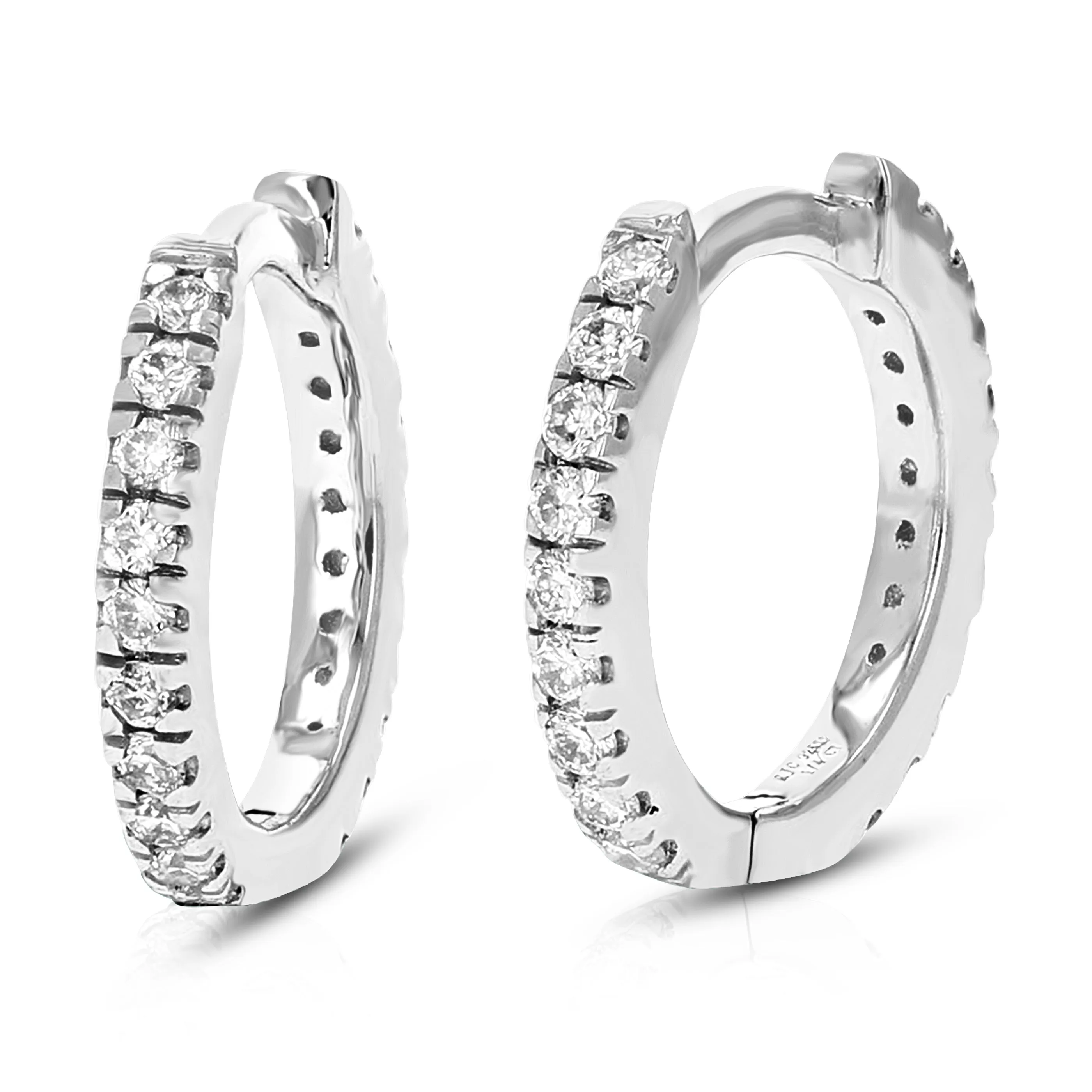 1/4 cttw Lab Grown Diamond Hoop Earrings in .925 Sterling Silver