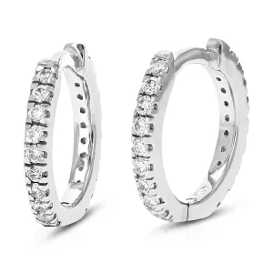 1/4 cttw Lab Grown Diamond Hoop Earrings in .925 Sterling Silver