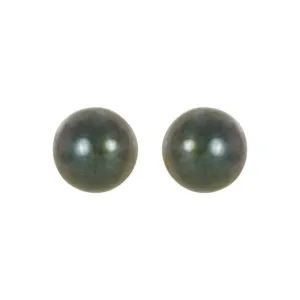 14K White 4 mm Cultured Black Akoya Pearl Earrings