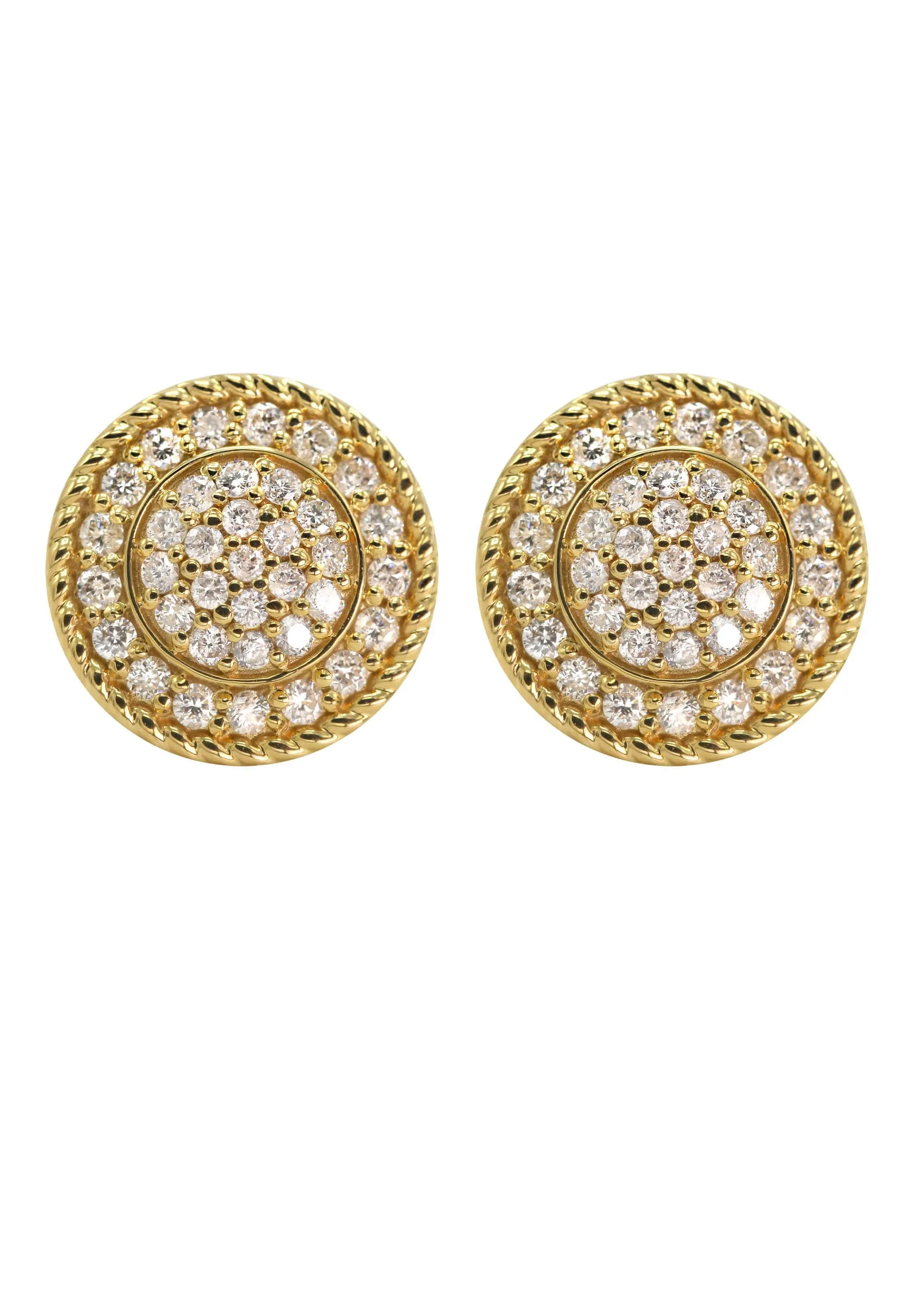 14K Yellow Gold Diamond Earrings For Men | 0.77 Carats | 4.72 Grams