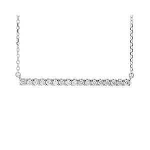 14KT White Gold & Diamond Classic Book Bar Neckwear Pendant  - 1/4 ctw