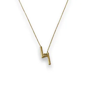 18K Yellow Gold Necklace with 3 mm Champaign Diamond