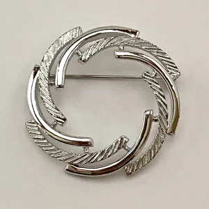 1972 Sarah Coventry Silvery Swirl Brooch