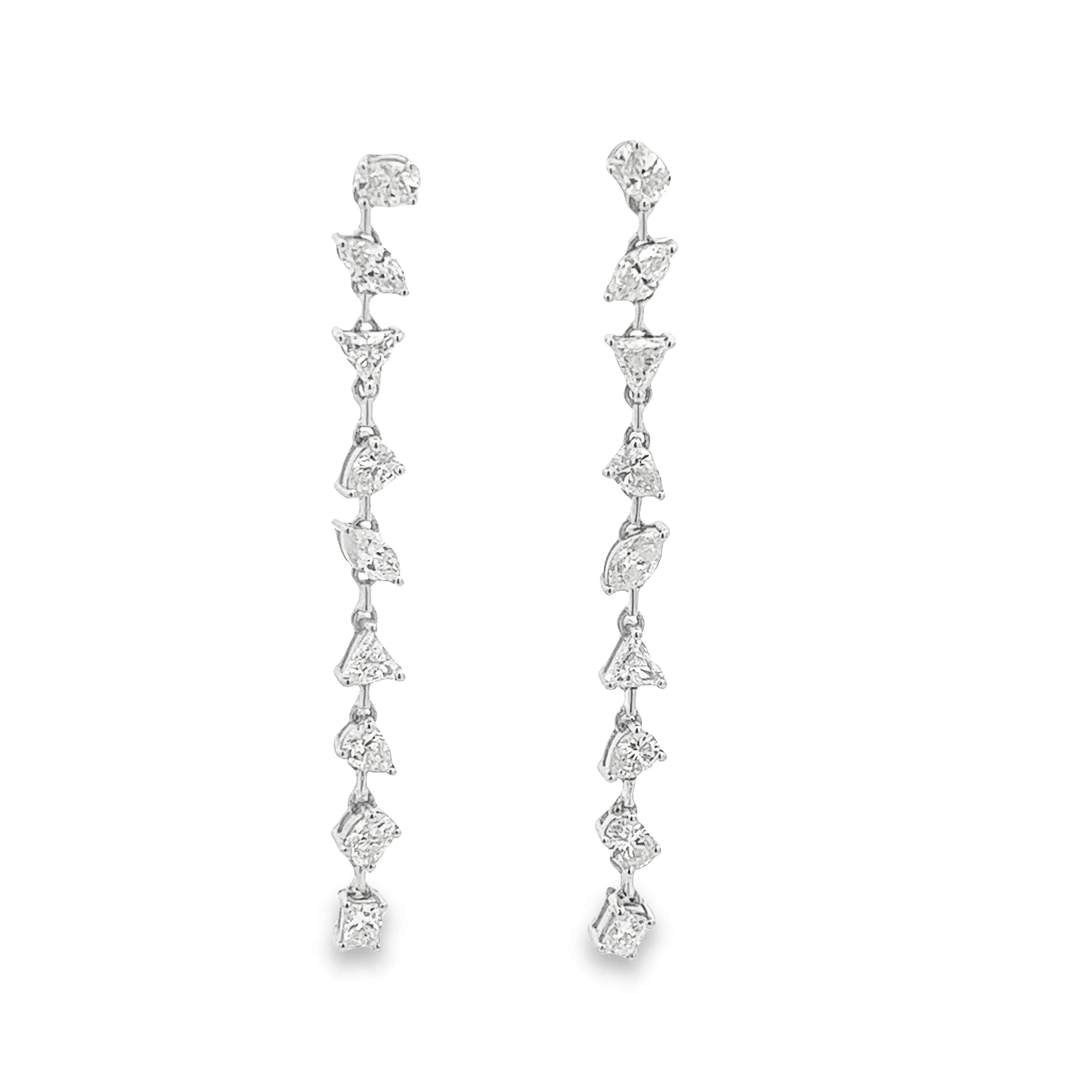 2.42ct 18k White Gold Diamond Drop Earrings