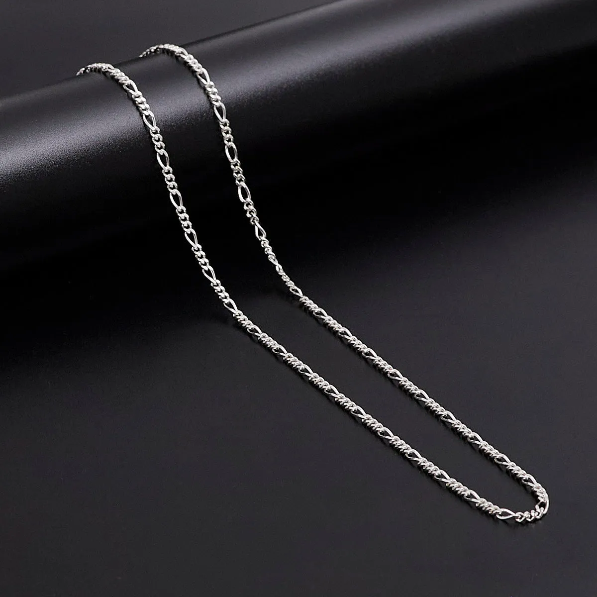 2mm Diamond Cut Figaro Silver Chain Necklace for Men and Women | Made In Italy