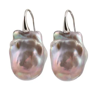 306-03-S | WILD PEARL DROP EARRING (CHAMPAGNE ON SILVER)