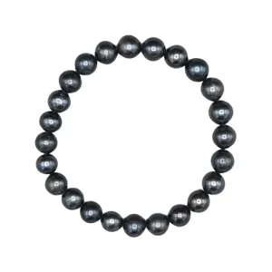 704-10 | 7 MM ROUND PEARL BRACELET (BLACK)