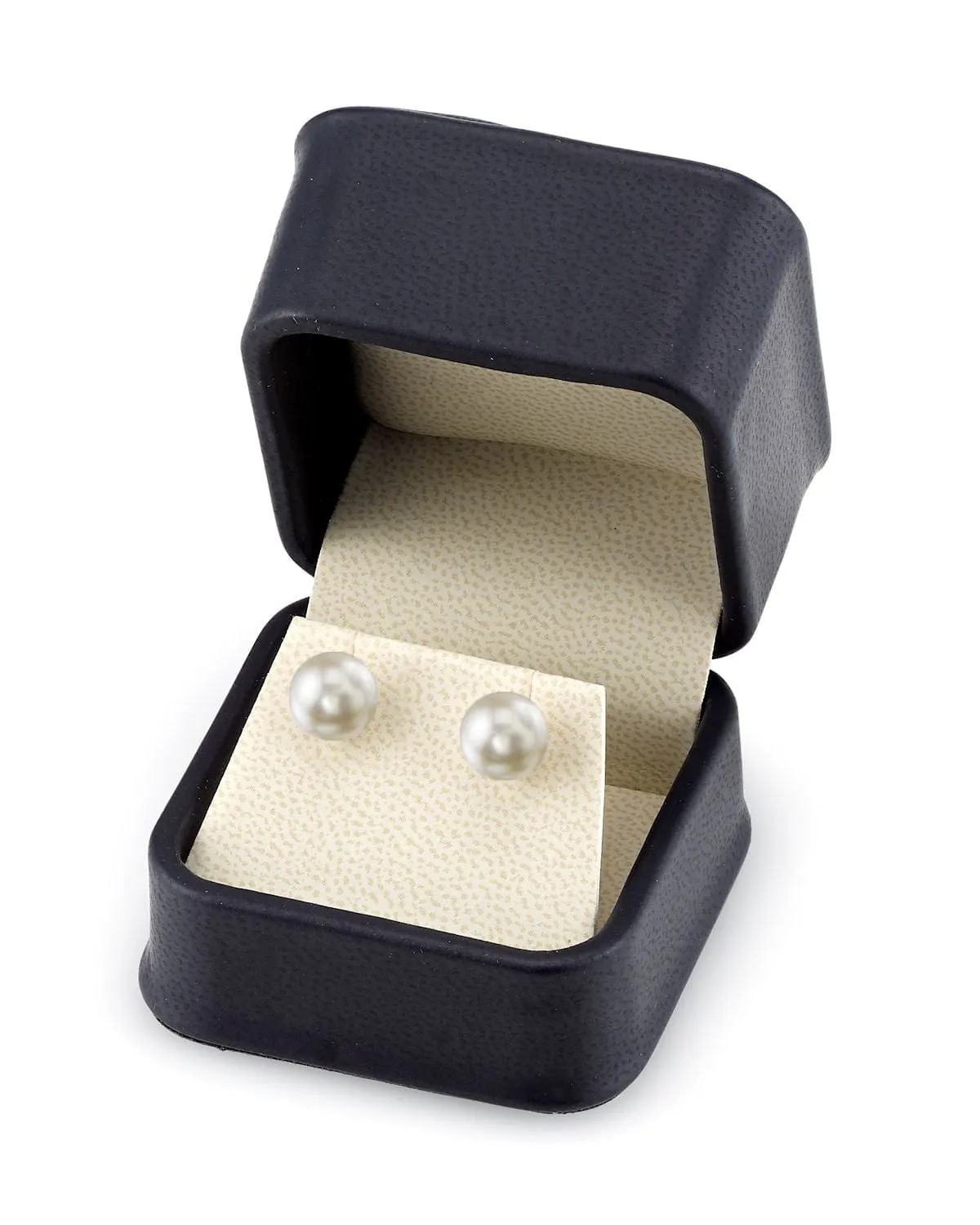 9.0-9.5mm White Akoya Round Pearl Stud Earrings