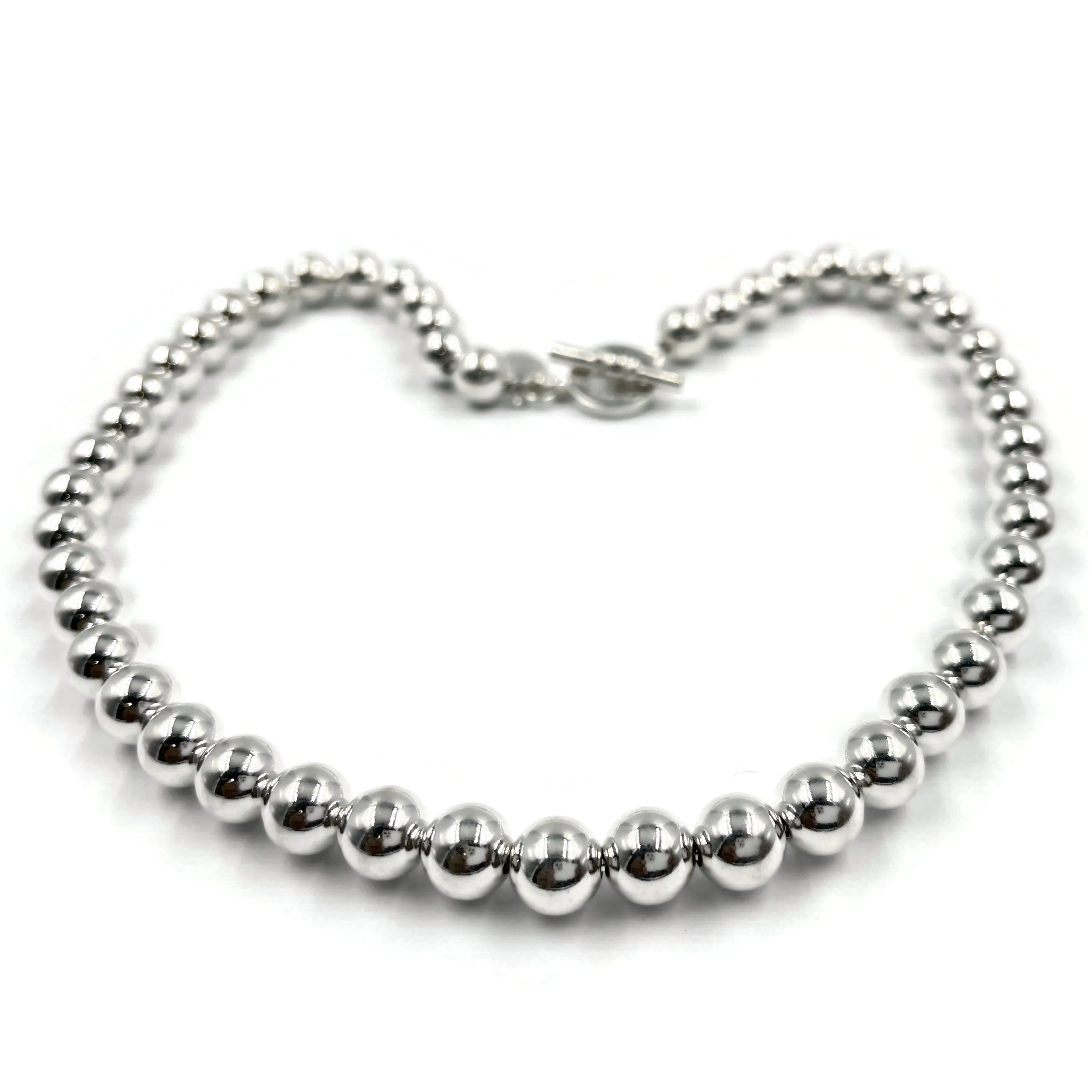 925 Sterling Silver 5 MM Beaded Ball Necklace - Design#08