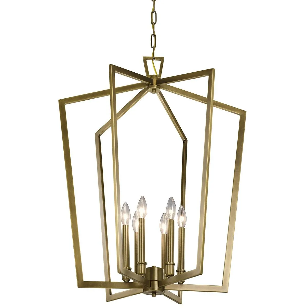 Abbotswell 25 in. 6 Lights Chandelier Brass Finish