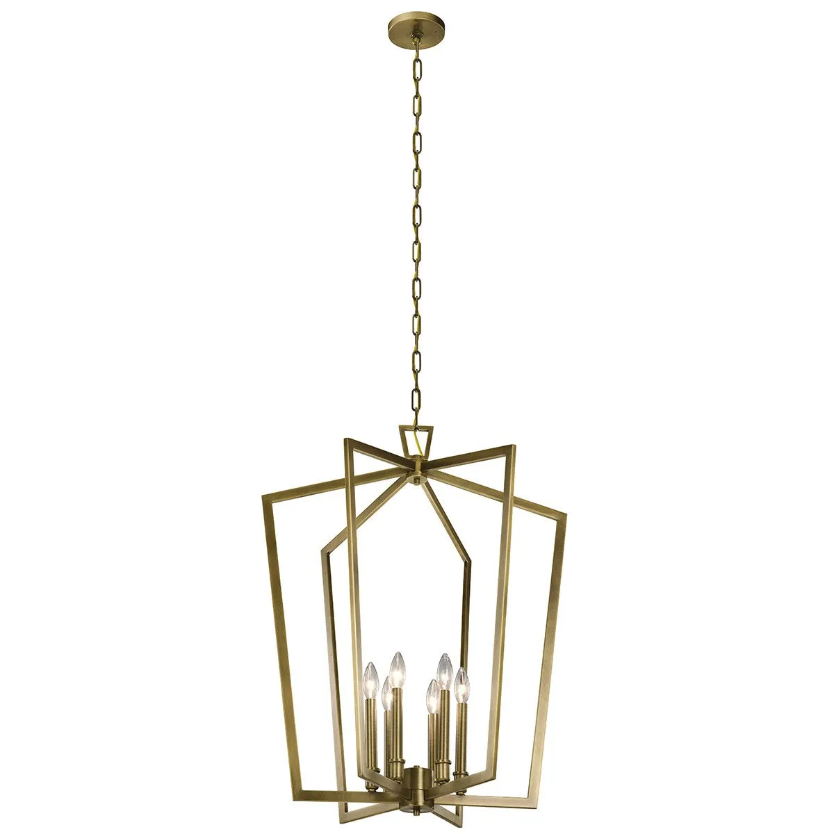 Abbotswell 25 in. 6 Lights Chandelier Brass Finish