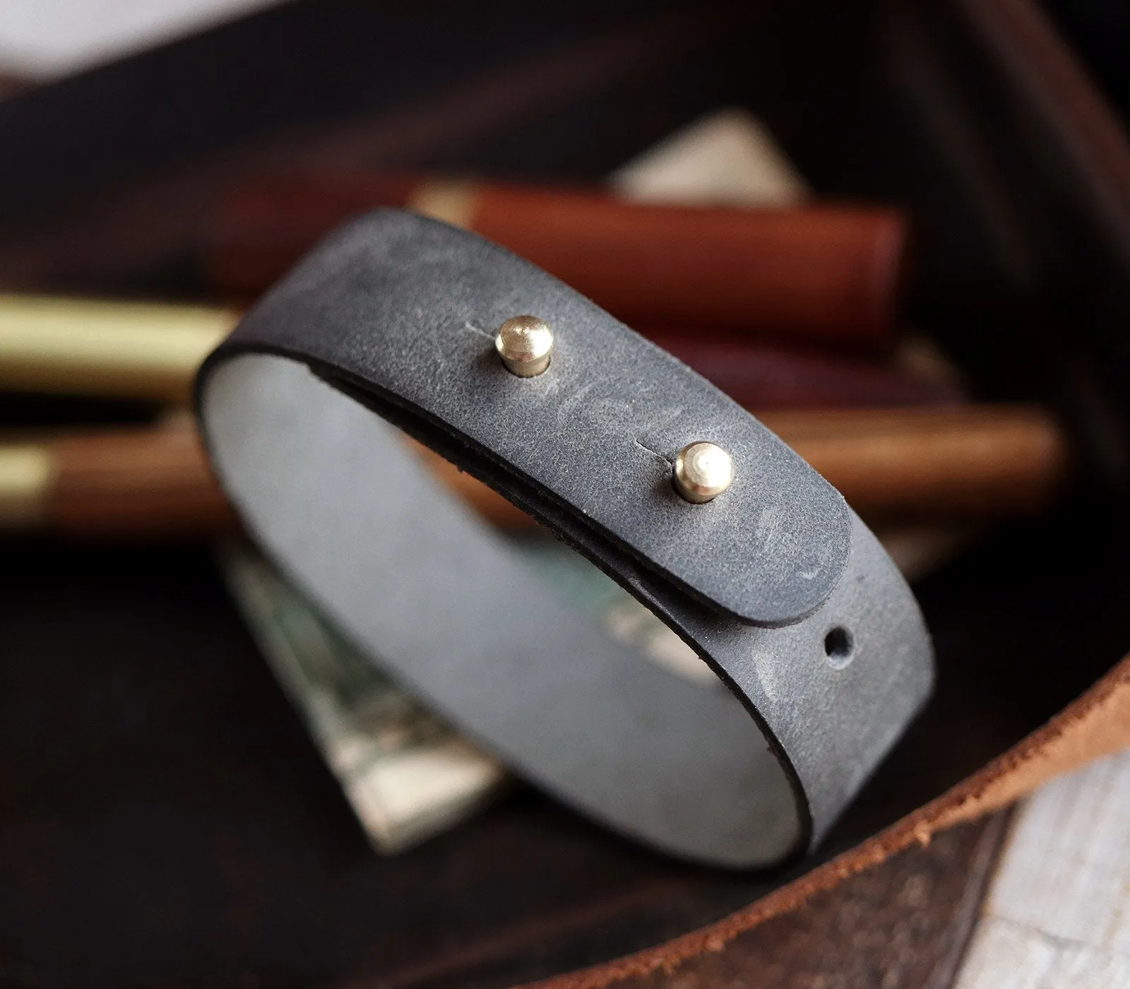 Adjustable Minimalist Leather Bracelet