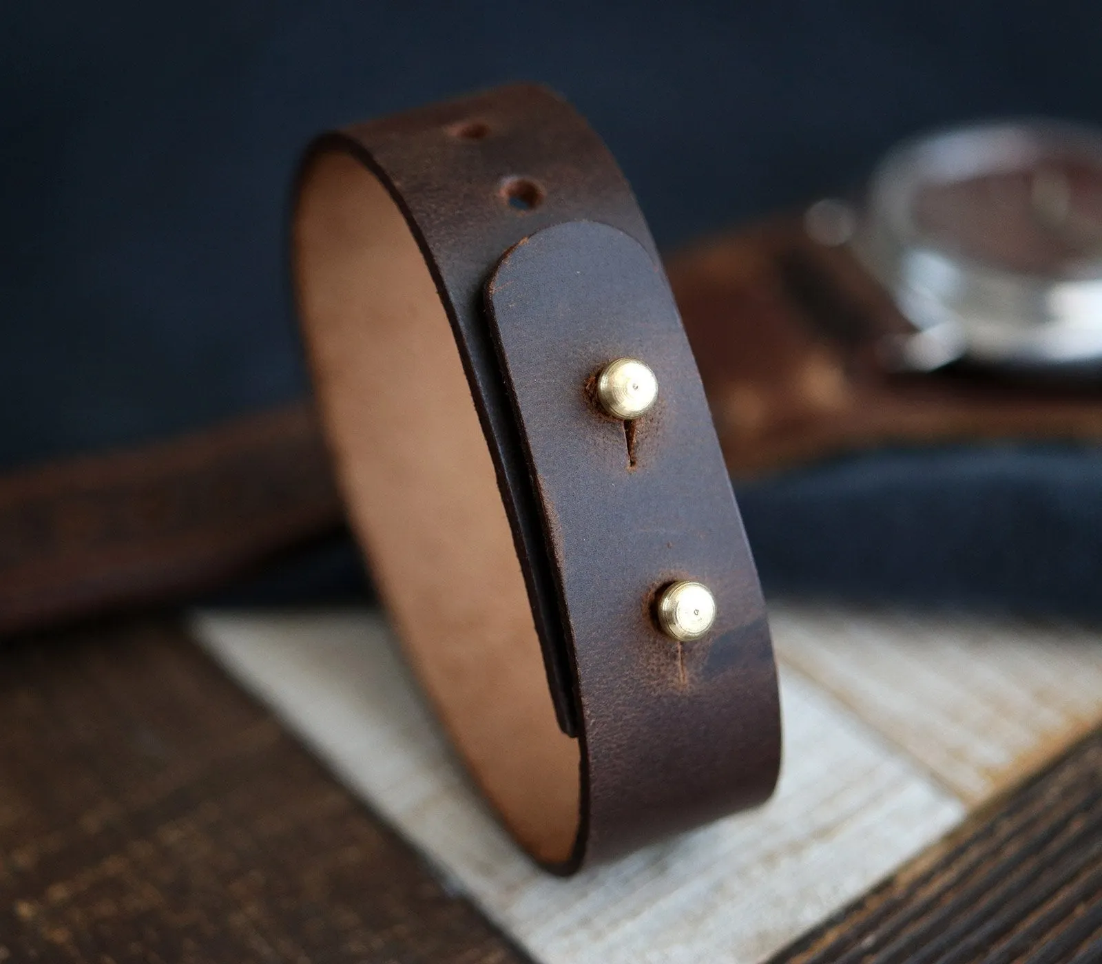 Adjustable Minimalist Leather Bracelet