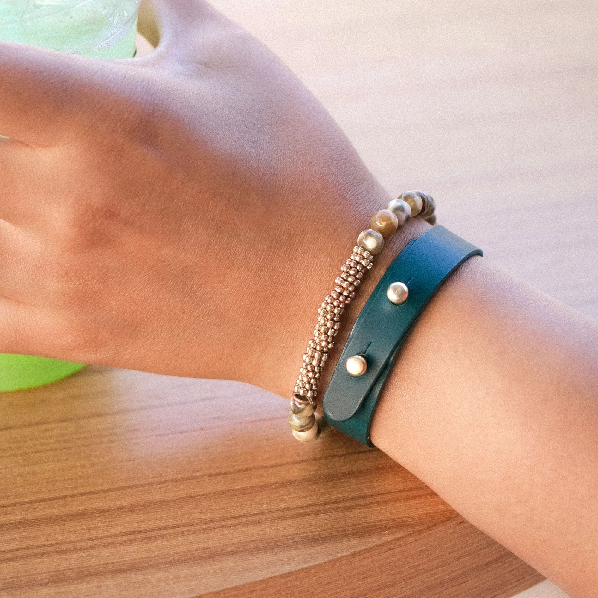 Adjustable Minimalist Thin Leather Bracelet