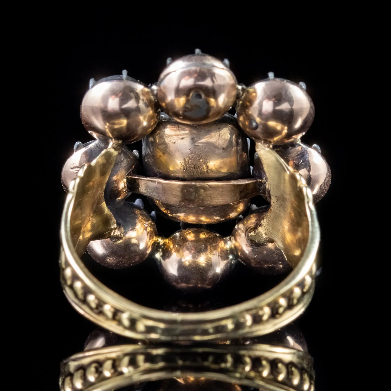 Antique Georgian Paste Cluster Ring 18Ct Gold Circa 1800