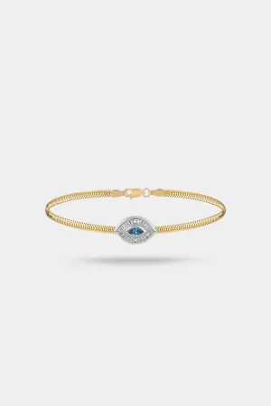 Armor Bracelet in London Blue Topaz and Diamond