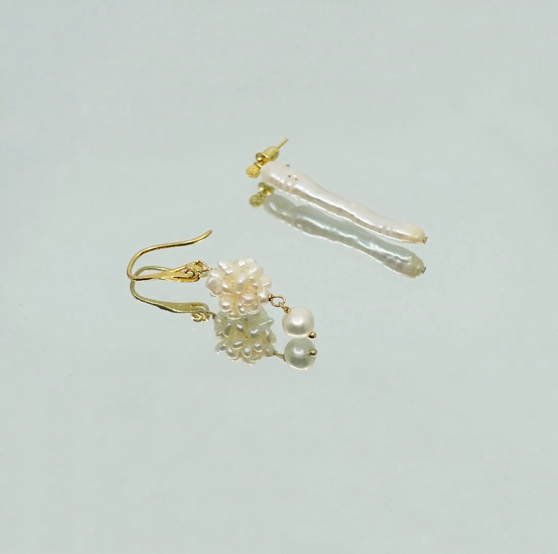 Asymmetrical Pearl Earrings