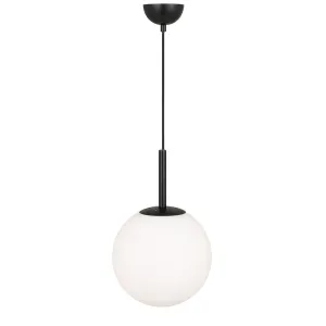 Bally 25cm Black with Opal Glass Modern Pendant