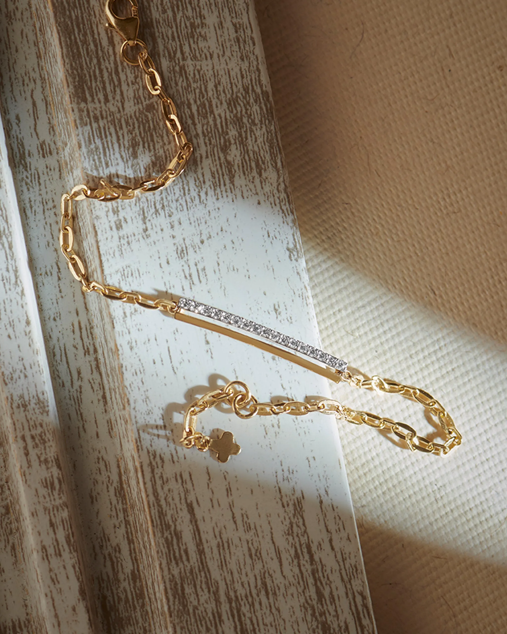 Bar Diamond Chain Bracelet