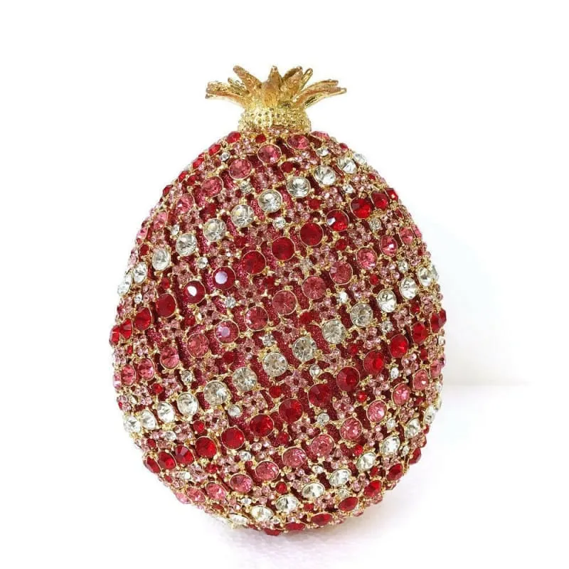 Bejeweled Pineapple Shaped Crystal Diamante Banquet Bag