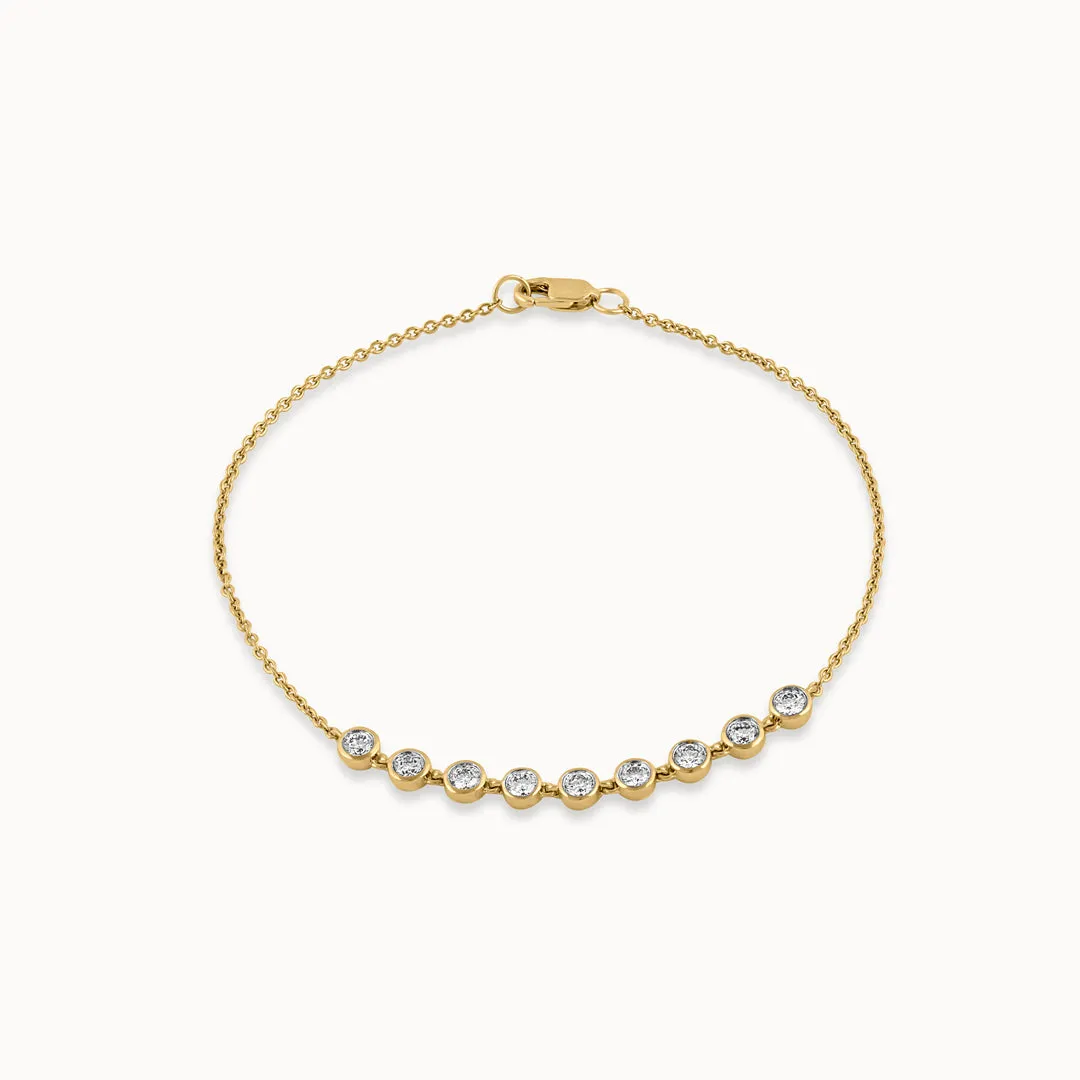 Bezel Set Chain Bracelet