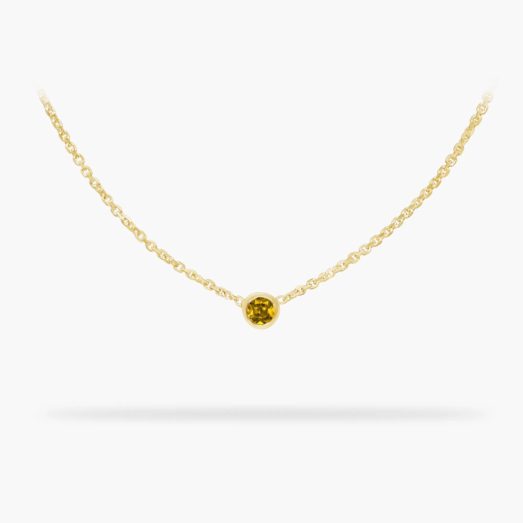 Birthday Necklace November- Citrine Birthstone 14k gold necklace