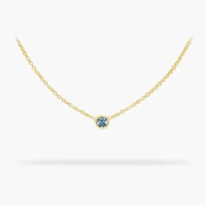 Birthstone Necklace March - Aquamarine 14K Gold Necklace