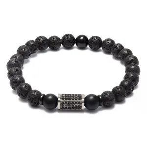 Black Lava Beads Bracelet