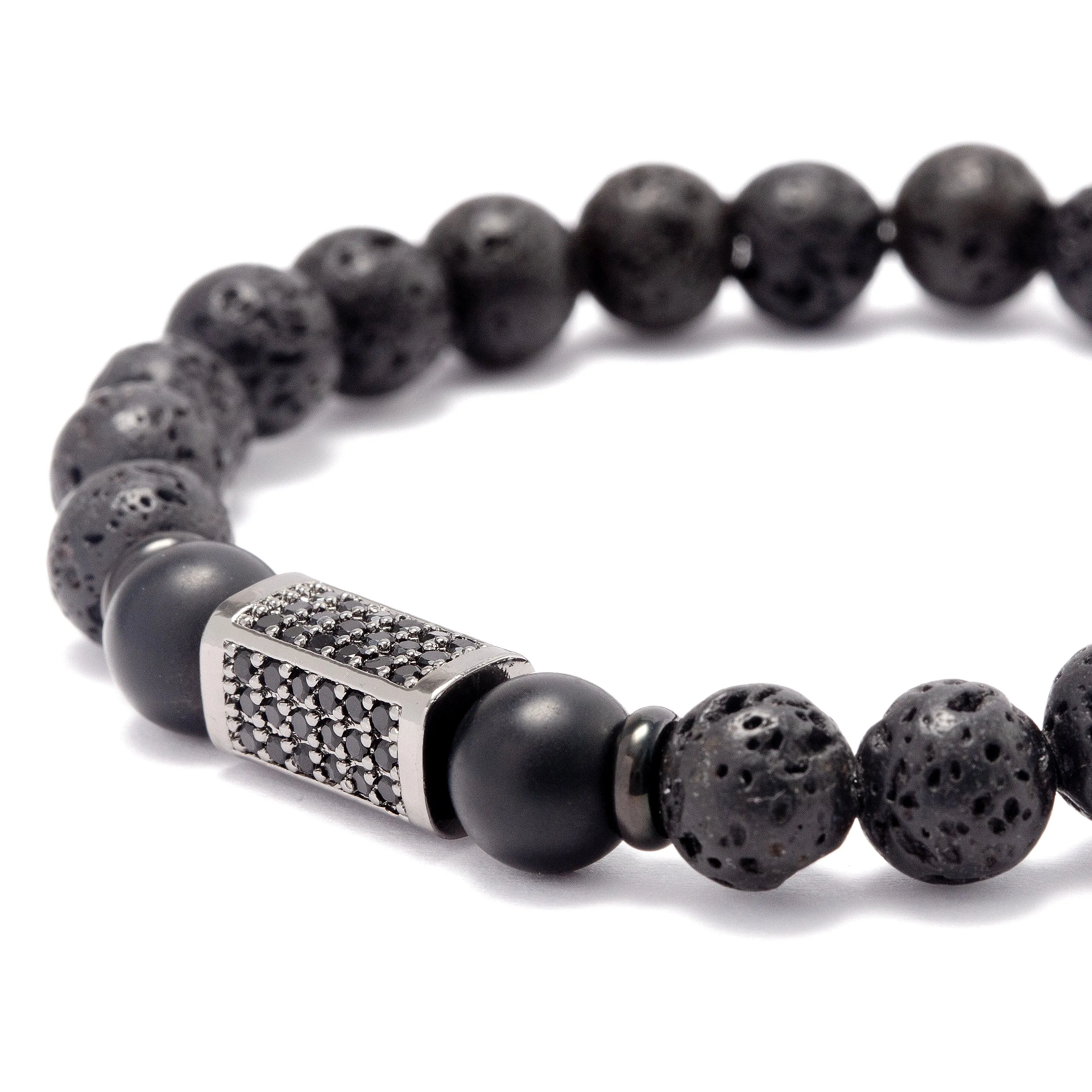 Black Lava Beads Bracelet