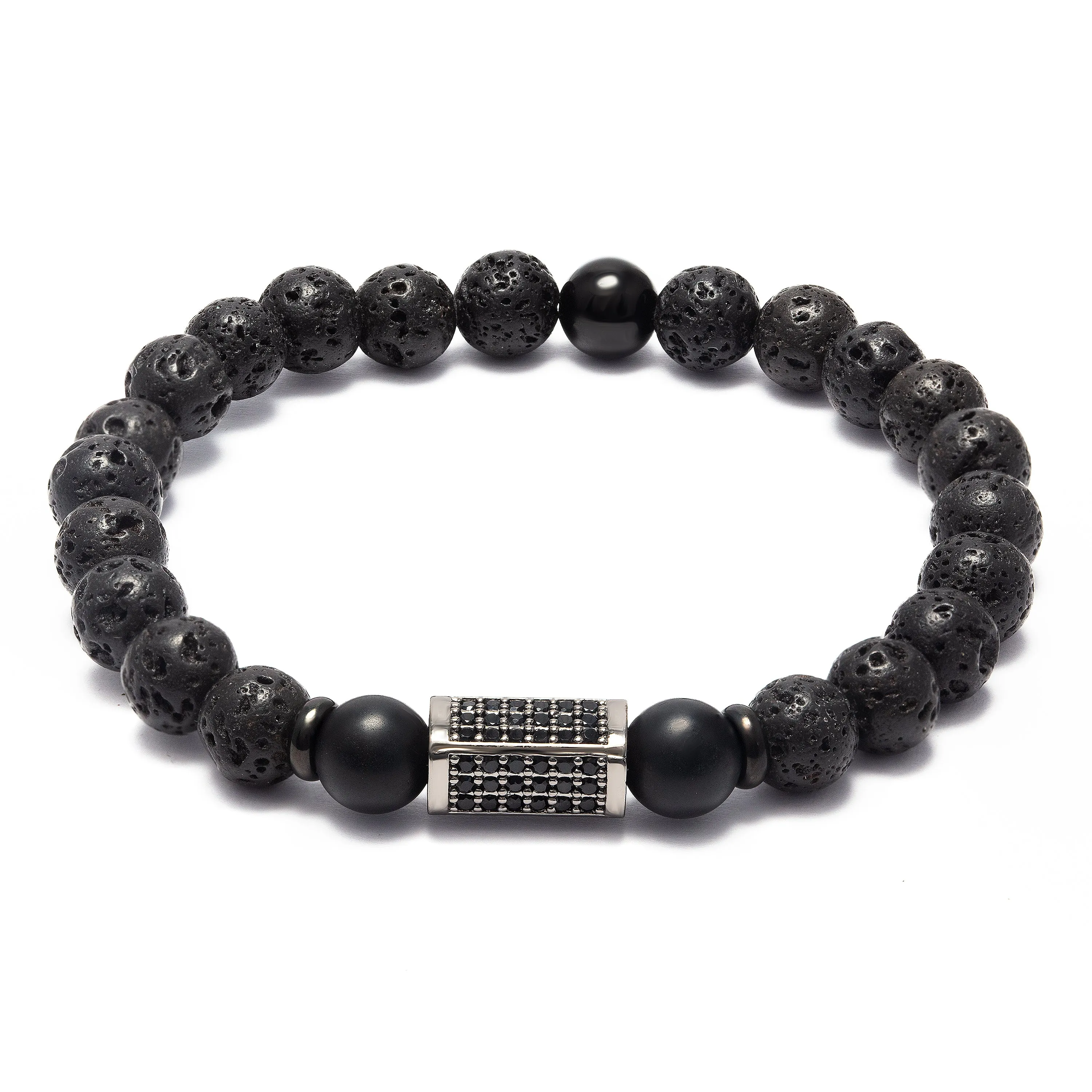 Black Lava Beads Bracelet