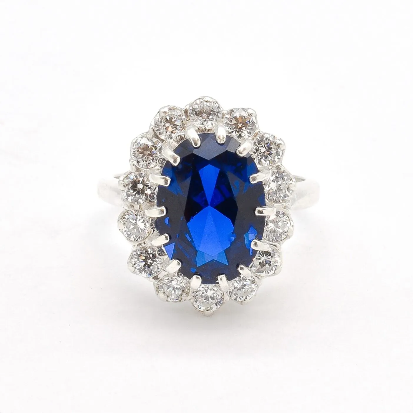 Blue Sapphire Ring - Princess Diana Ring, Blue Promise Ring