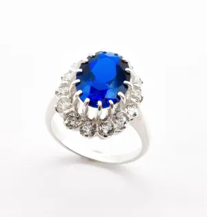 Blue Sapphire Ring - Princess Diana Ring, Blue Promise Ring