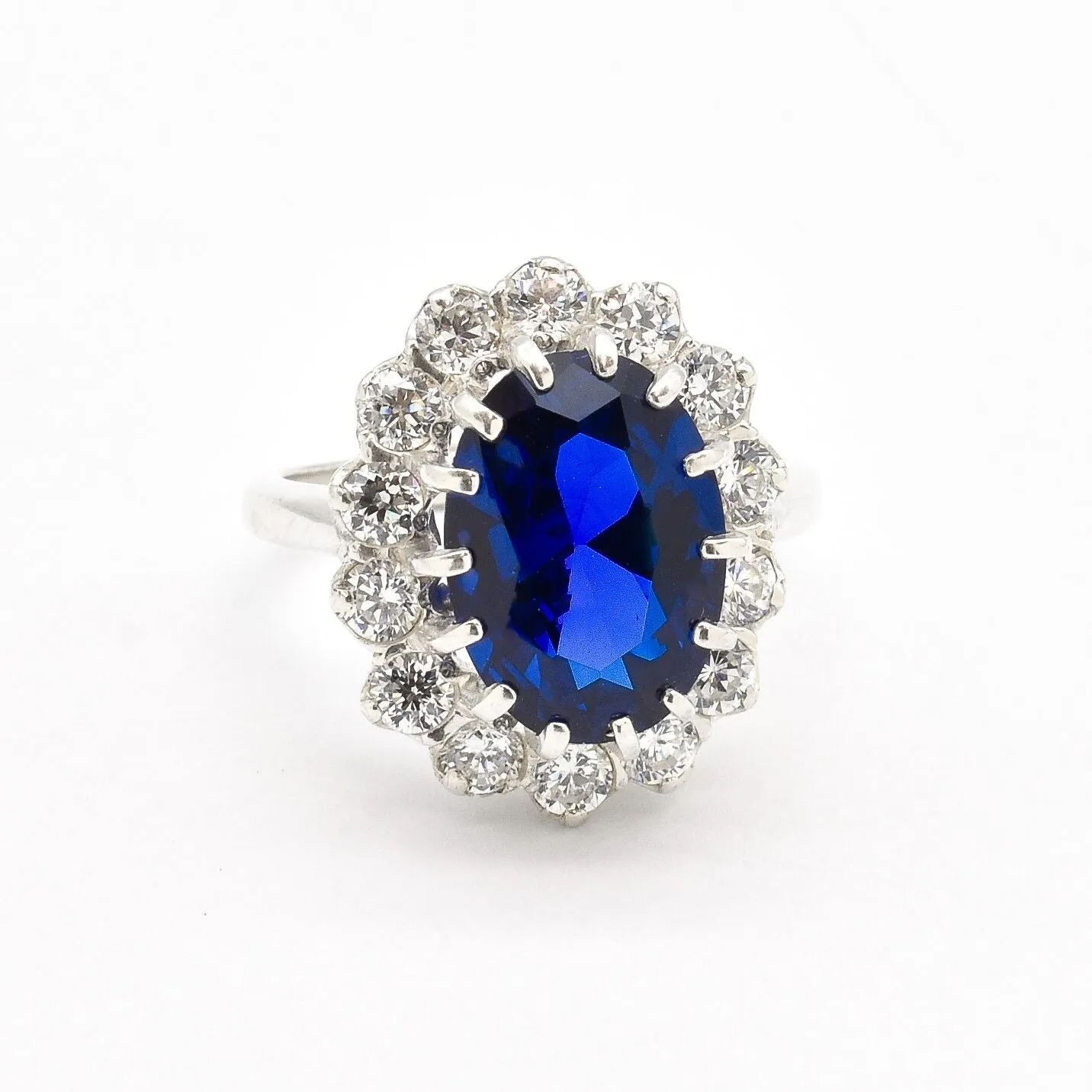 Blue Sapphire Ring - Princess Diana Ring, Blue Promise Ring