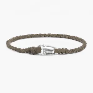 Braided "Antibes" Bracelet With Silver Clasp (Light Brown)