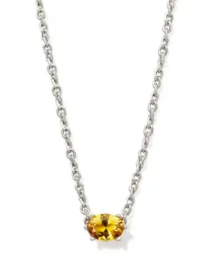 Cailin Silver Pendant Necklace in Golden Yellow Crystal