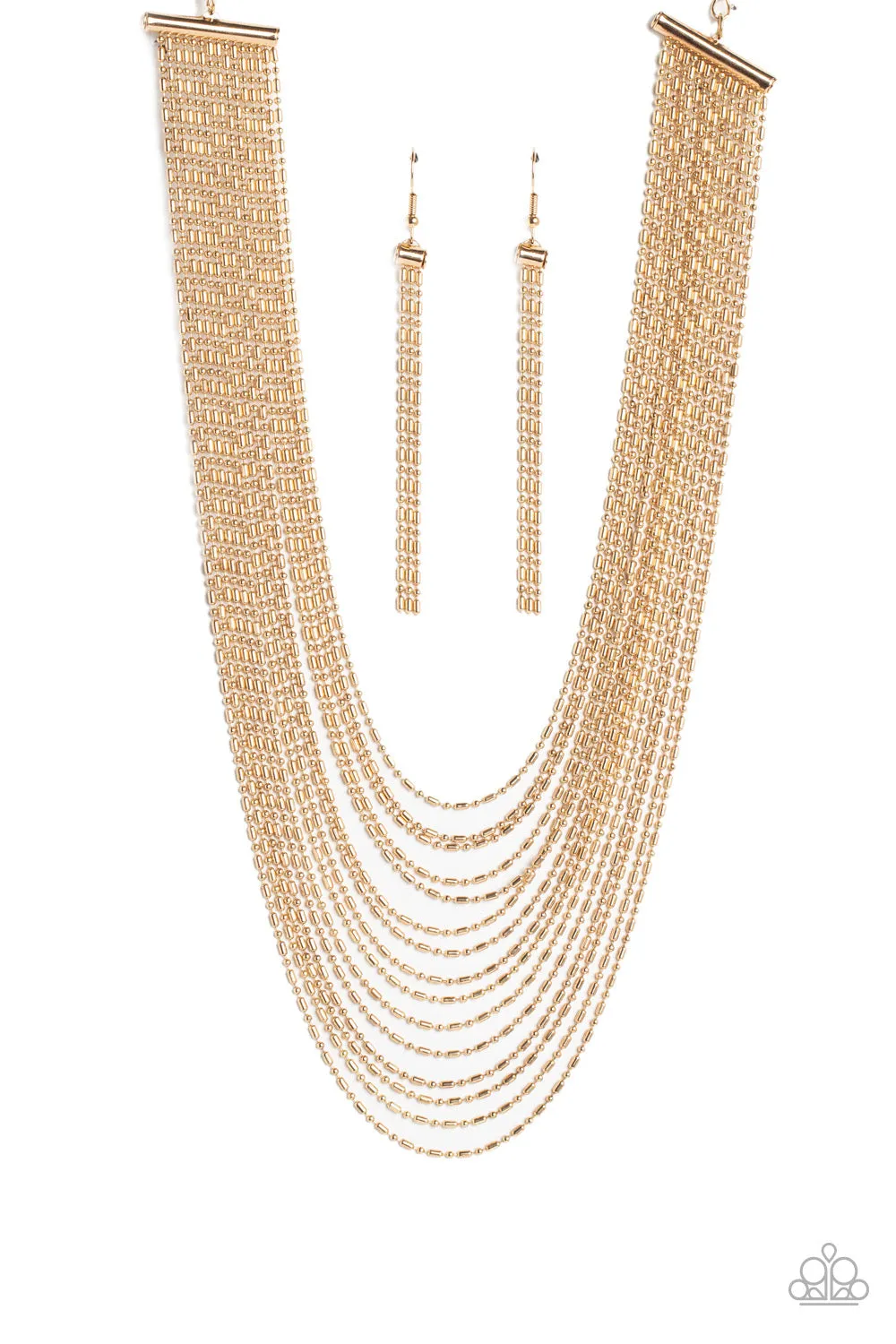 Cascading Chains - Gold Necklace - Paparazzi Accessories