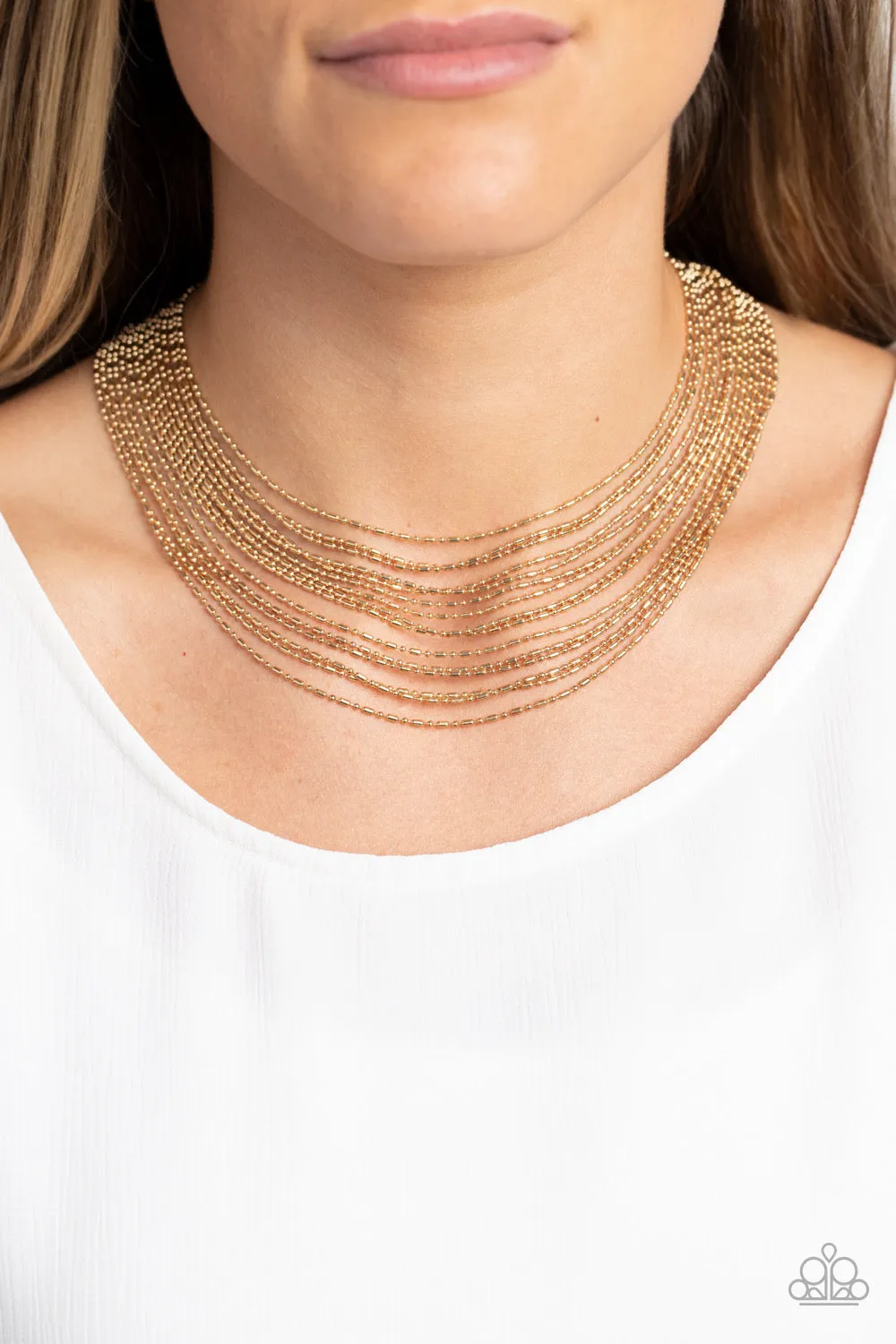 Cascading Chains - Gold Necklace - Paparazzi Accessories