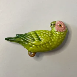 Ceramic Parrot Brooch - Vintage