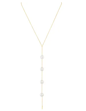 Cindy Pearl Lariat, Gold