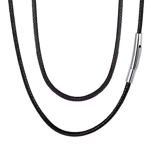 Classy Men 4mm Braided Leather Chain Necklace