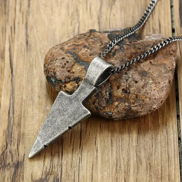 Classy Men Antique Arrowhead Pendant Necklace