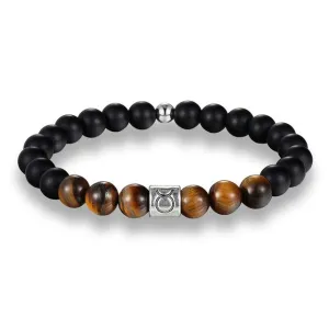 Classy Men Taurus Brown Beaded Zodiac Bracelet